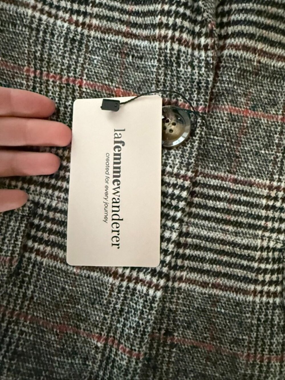 La Femme Wanderer Plaid Blazer Jacket NWT - Picture 4 of 9